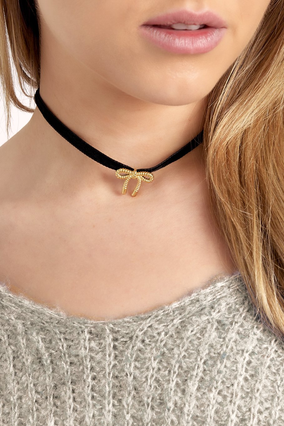 Choker Schleife - Goldfarbe Bild2
